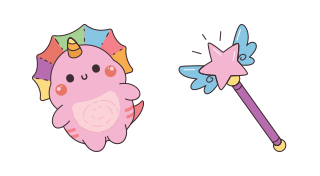 Cursor preview: Kawaii Pink Unicorn - 41 - cute-cursor.com