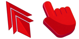 Cursor preview: Red Chevron 3D - 20 - cute-cursor.com