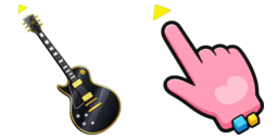 커서 미리보기: Gold Outline Guitar - 1 - cute-cursor.com