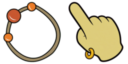Cursor preview: Orange Bead Ring - 22 - cute-cursor.com
