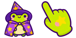Cursor preview: Star Wizard Frog - 65 - cute-cursor.com