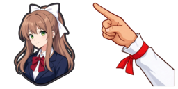 Cursor preview: Friday Night Funkin Doki Doki Takeover Monika - 13 - cute-cursor.com