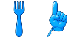 Cursor preview: Prank Blue Fork and Knife - 12 - cute-cursor.com