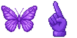 Cursor preview: Violet and Purple Butterflies Pixel - 61 - cute-cursor.com