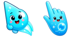 Cursor preview: Aqua Jelly Smile - 2 - cute-cursor.com