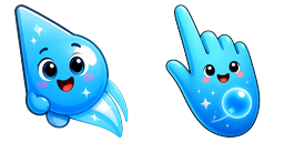 Cursor preview: Jelly Blue Smile - 58 - cute-cursor.com