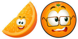 Cursor preview: Specs Orange Fruit - 57 - cute-cursor.com