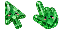 Cursor preview: Emerald Gem Smile - 27 - cute-cursor.com