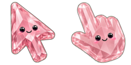 Cursor preview: Rose Quartz Gem Smile - 28 - cute-cursor.com