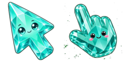 Cursor preview: Aquamarine Gem Smile - 29 - cute-cursor.com