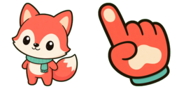 Cursor preview: Coral Chubby Fox - 31 - cute-cursor.com