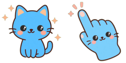 Cursor preview: Sky Sparkle Kitten - 30 - cute-cursor.com