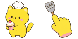Cursor preview: Lemon Chef Cat - 27 - cute-cursor.com