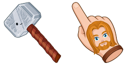 Cursor preview: Thunder Mallet Cute - 1 - cute-cursor.com