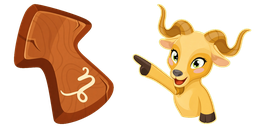 Cursor preview: Capricorn Goat Cute - 1 - cute-cursor.com