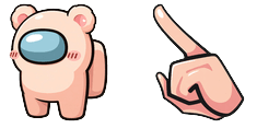 Cursor preview: Among Us Peach Chiikawa Crewmate - 1 - cute-cursor.com