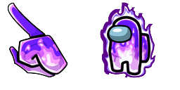 Cursor preview: Among Us Purple Fire Character - 1 - cute-cursor.com