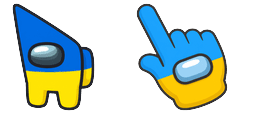 Cursor preview: Among Us Ukraine Flag Colors - 1 - cute-cursor.com