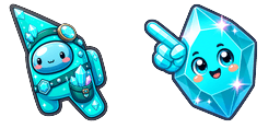 Cursor preview: Among Us Show Cyan aka Gemologist - 1 - cute-cursor.com