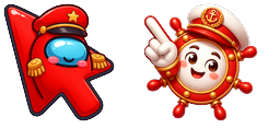 Cursor preview: Among Us Show Red aka The Captain - 1 - cute-cursor.com
