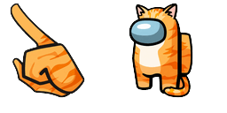 Cursor preview: Among Us Orange Cat Character - 1 - cute-cursor.com