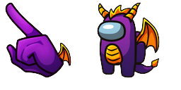 معاينة المؤشر: Among Us Purple Spyro Dragon Character - 1 - cute-cursor.com