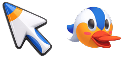 Cursor preview: Blue Stripe Duck - 1 - cute-cursor.com