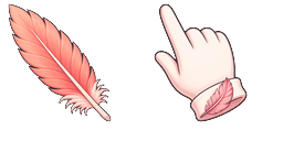 Cursor preview: Cute Flamingo Feather - 1 - cute-cursor.com