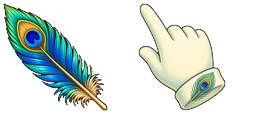 Cursor preview: Cute Peacock Feather - 1 - cute-cursor.com
