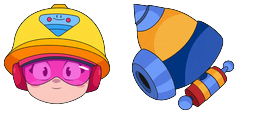 Cursor preview: Brawl Stars Jacky Helmet Drill - 1 - cute-cursor.com
