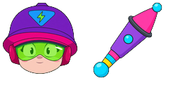 Cursor preview: Brawl Stars Jacky Neon Bolt - 1 - cute-cursor.com