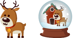 Cursor preview: Reindeer Snow Globe - 1 - cute-cursor.com