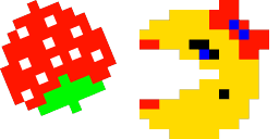 Cursor preview: Ms. Pac-Man Strawberry - 1 - cute-cursor.com