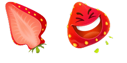 Cursor preview: Strawberry - 1 - cute-cursor.com