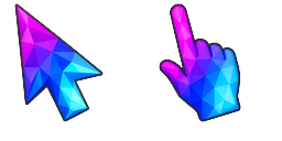 Cursor preview: Low Poly Purple Blue Gradient Arrow - 43 - cute-cursor.com