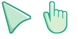 Cursor preview: Mint Gel Bubble Cursor - 38 - cute-cursor.com