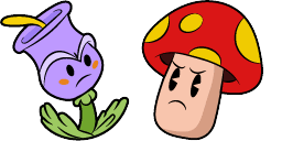 Cursor preview: Cute Cursor Pack: Cuphead's Terrible Tulip & Murderous Mushroom - 1 - cute-cursor.com