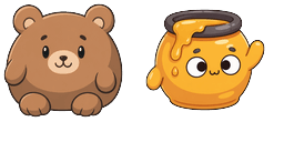 Cursor preview: Chibi Bear Honey - 1 - cute-cursor.com