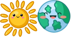 Cursor preview: Sun and Earth Duo - 1 - cute-cursor.com
