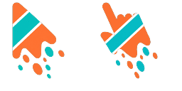 Cursor preview: Cute Melt Stripe Neon Orange Teal - 1 - cute-cursor.com