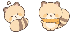Cursor preview: San-X Kokoro Araiguma Scarf Cursor - 1 - cute-cursor.com