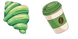 Cursor preview: Pistachio Croissant Matcha Coffee - 1 - cute-cursor.com