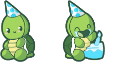 Cursor preview: Custom Cute Birthday Turtle - 1 - cute-cursor.com