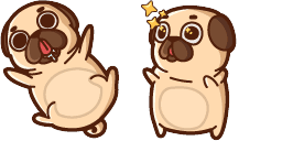 Cursor preview: Cute PUG Mouse - 1 - cute-cursor.com