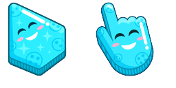Cursor preview: Colorful Smile Sky Cyan - 1 - cute-cursor.com