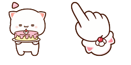 Cursor preview: Cute White Cat Cake - 1 - cute-cursor.com