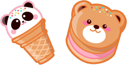 Cursor preview: Autumn Panda - 1 - cute-cursor.com