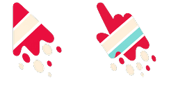 Cursor preview: Cute Melt Stripe Cherry Cream - 1 - cute-cursor.com