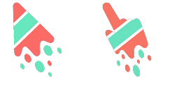 Cursor preview: Cute Melt Stripe Coral Mint - 1 - cute-cursor.com