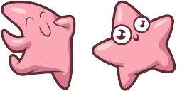 Cursor preview: Pink Cute Starfish - 1 - cute-cursor.com